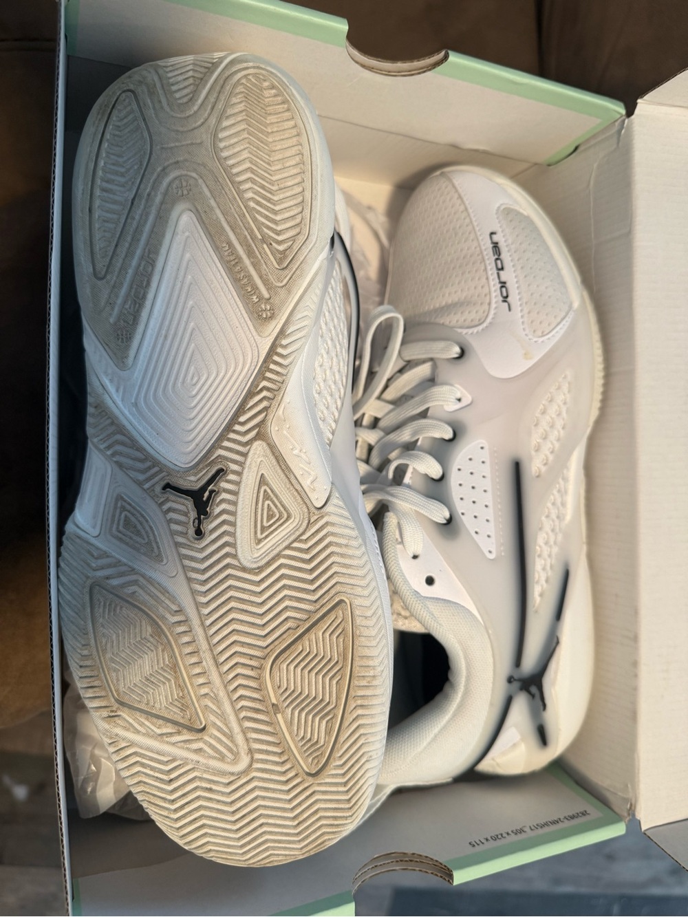 Nike White and Black Jordan Low-Top Sneakers
